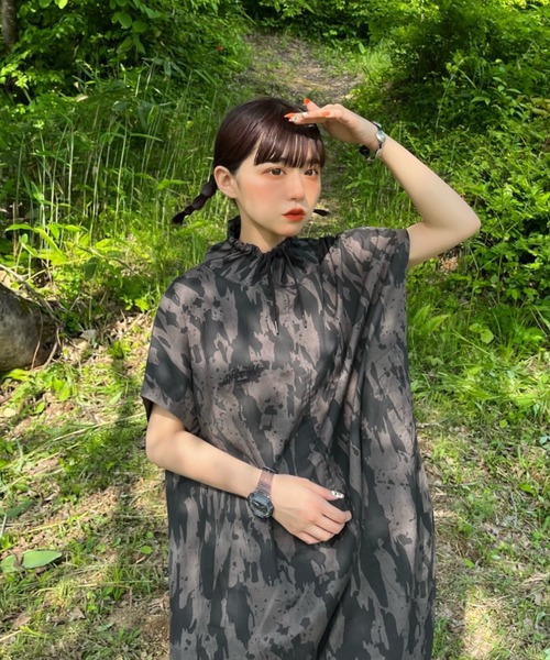 WudgeBoy（ワッジボーイ）の「camouflage balloon dress（ワンピース・レディース・ブラック・フリー）」の6枚目の写真