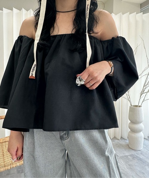 deux amour（ドゥーザムール）の「オフショルダーフレアトップス（その他トップス・レディース・ネイビー/ブラック/ブラウン・FREE）」の10枚目の写真