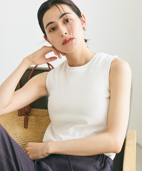 coca（coca）（コカ）の「カップ付きノースリーブトップス（タンクトップ・レディース・ホワイト/ブラック/グリーン/その他1・S/M/L）」の2枚目の写真