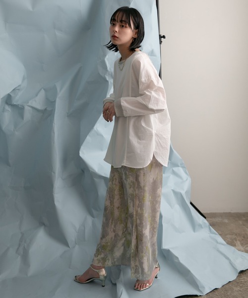 Eimee Law（エイミーロウ）の「マーブル箔ptリラックスパンツ