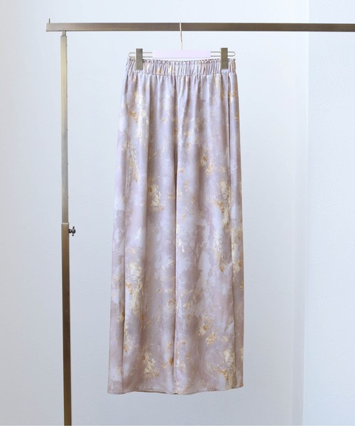 美品 エイミーロウ 箔プリント リラックスパンツ サイズ38 グレー 箔プリント リラックスパンツ Eimee Law│Eimee Law & LHELBIE