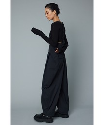 ヘリンドットサイ サスペンダーパンツ サロペットパンツ 黒 HeRIN.CYE（ヘリンドットサイ）の「Squeeze suspender pants