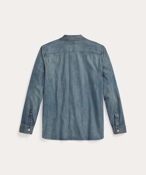 RRL(ダブル アール エル)の「コットン デニム ワークシャツ(シャツ/ブラウス・レディース・ネイビー系1・1/2/3/4)」の8枚目の写真