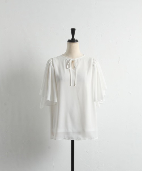 tocco closet（トッコ　クローゼット）の「りぼん付きフレアスリーブブラウス（シャツ/ブラウス・レディース・ピンク系その他/オフホワイト・M）」の13枚目の写真