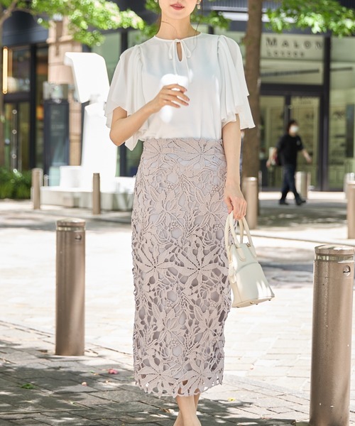 tocco closet（トッコ　クローゼット）の「りぼん付きフレアスリーブブラウス（シャツ/ブラウス・レディース・ピンク系その他/オフホワイト・M）」の4枚目の写真