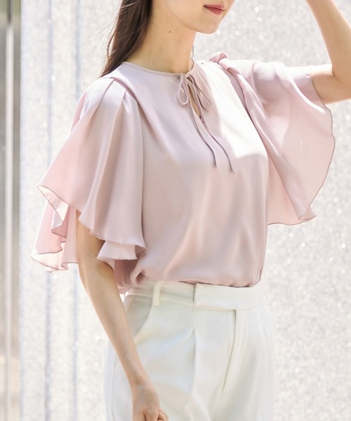 tocco closet（トッコ　クローゼット）の「りぼん付きフレアスリーブブラウス（シャツ/ブラウス・レディース・ピンク系その他/オフホワイト・M）」の11枚目の写真