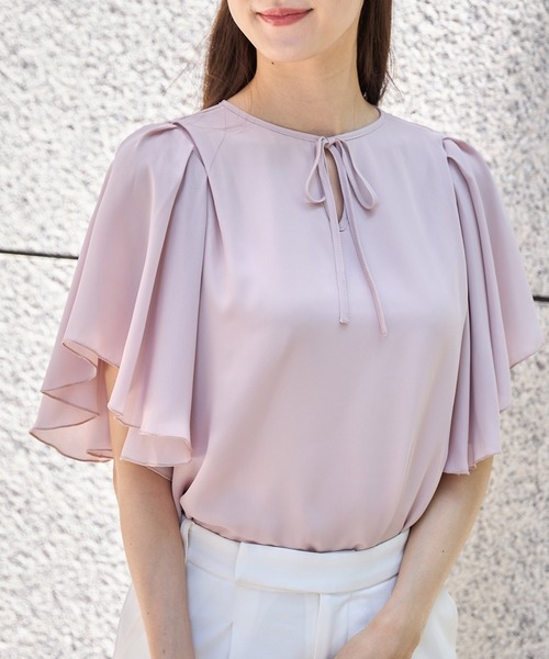 tocco closet（トッコ　クローゼット）の「りぼん付きフレアスリーブブラウス（シャツ/ブラウス・レディース・ピンク系その他/オフホワイト・M）」の10枚目の写真