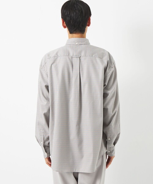 green label relaxing（グリーンレーベルリラクシング）の「FINE BASIC ピンオックス チェック ビッグ ボタンダウン シャツ（シャツ/ブラウス・メンズ・ネイビー/ベージュ/ケリー・L/S/XL/M）」の6枚目の写真