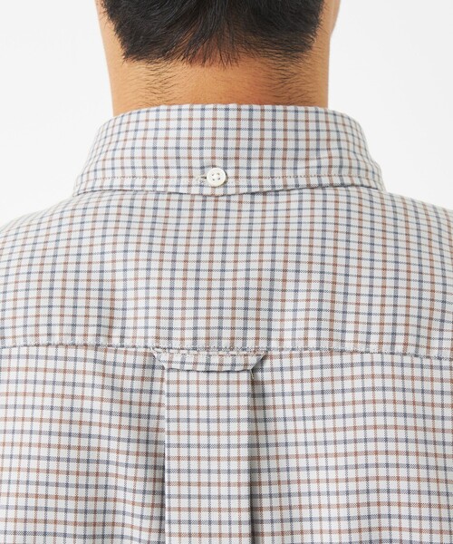 green label relaxing（グリーンレーベルリラクシング）の「FINE BASIC ピンオックス チェック ビッグ ボタンダウン シャツ（シャツ/ブラウス・メンズ・ネイビー/ベージュ/ケリー・L/S/XL/M）」の8枚目の写真