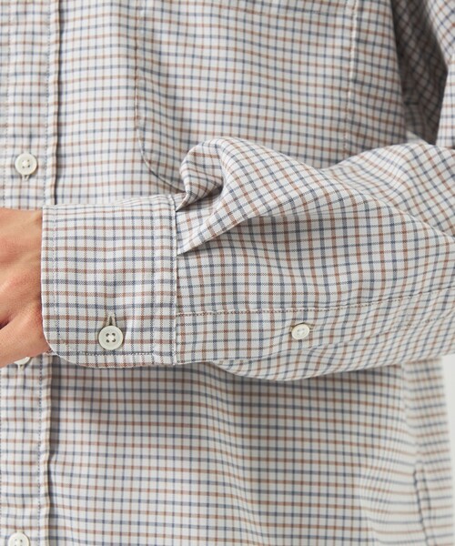 green label relaxing（グリーンレーベルリラクシング）の「FINE BASIC ピンオックス チェック ビッグ ボタンダウン シャツ（シャツ/ブラウス・メンズ・ネイビー/ベージュ/ケリー・L/S/XL/M）」の9枚目の写真