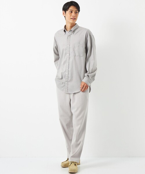 green label relaxing（グリーンレーベルリラクシング）の「FINE BASIC ピンオックス チェック ビッグ ボタンダウン シャツ（シャツ/ブラウス・メンズ・ネイビー/ベージュ/ケリー・L/S/XL/M）」の13枚目の写真