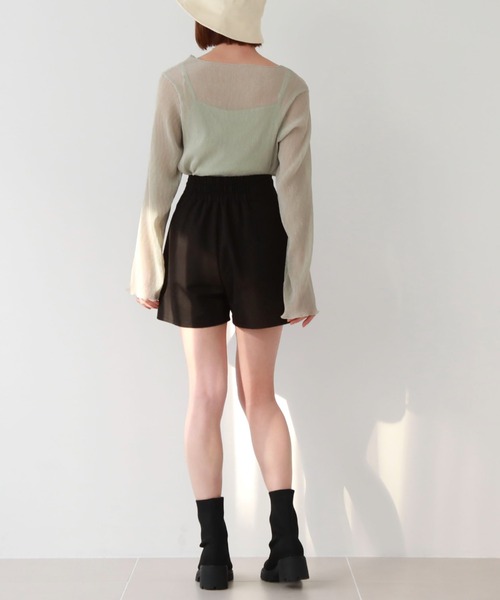 archives（アルシーヴ）の「シアー楊柳ＴＯＰＳ（Tシャツ/カットソー・レディース・モカ/アイボリー/ブルーグレー/ブラック/グレー/グリーン/ピンク・MEDIUM）」の15枚目の写真