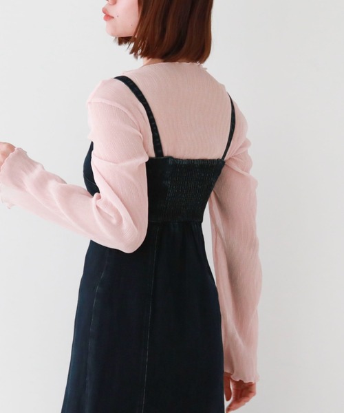 archives（アルシーヴ）の「シアー楊柳ＴＯＰＳ（Tシャツ/カットソー・レディース・モカ/アイボリー/ブルーグレー/ブラック/グレー/グリーン/ピンク・MEDIUM）」の17枚目の写真