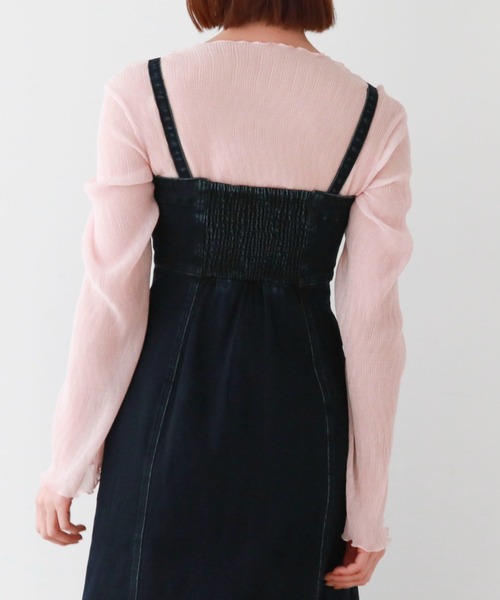 archives（アルシーヴ）の「シアー楊柳ＴＯＰＳ（Tシャツ/カットソー・レディース・モカ/アイボリー/ブルーグレー/ブラック/グレー/グリーン/ピンク・MEDIUM）」の18枚目の写真