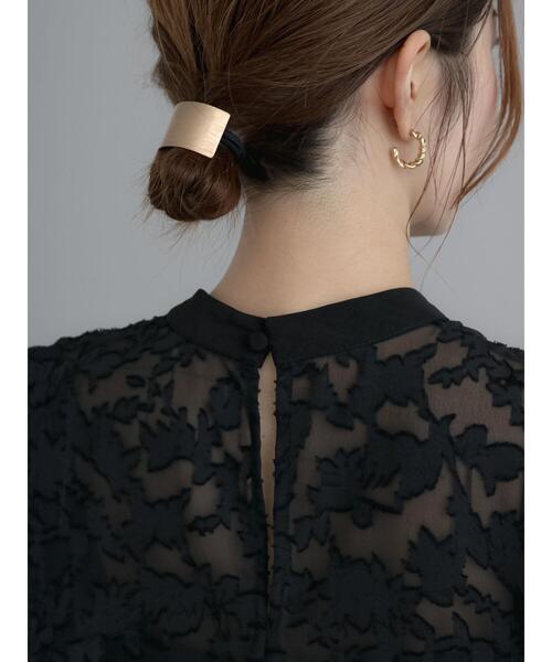 Te chichi（テチチ）の「シアージャカードブラウス（シャツ/ブラウス・レディース・ブルー/ライトベージュ/ブラック・F）」の12枚目の写真