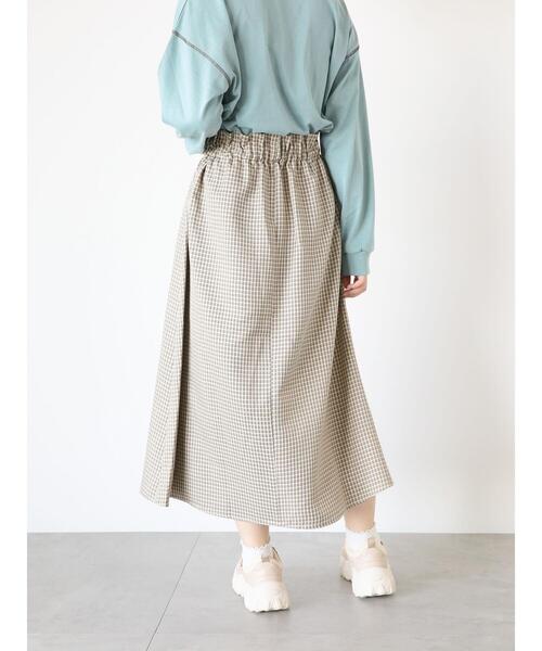 ehka sopo(エヘカソポ)の「チェックタックスカート(スカート・レディース・ベージュ/チャコールグレー/ブラウン・F)」の19枚目の写真