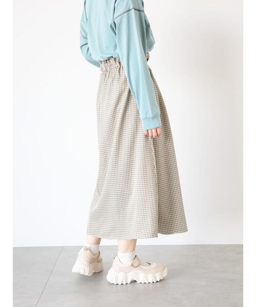 ehka sopo(エヘカソポ)の「チェックタックスカート(スカート・レディース・ベージュ/チャコールグレー/ブラウン・F)」の20枚目の写真
