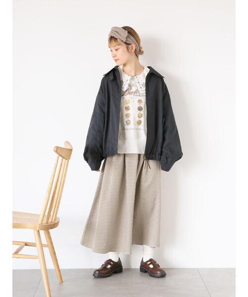 ehka sopo(エヘカソポ)の「チェックタックスカート(スカート・レディース・ベージュ/チャコールグレー/ブラウン・F)」の21枚目の写真