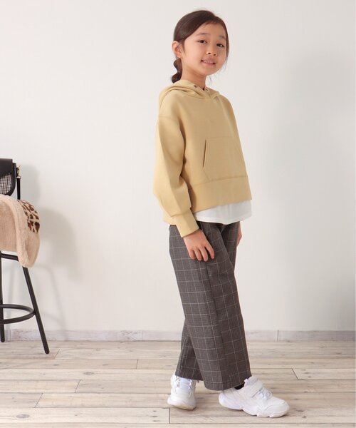 ikka(イッカ)の「【親子コーデ】ダンボールレイヤードパーカー(120~160cm)(パーカー・キッズ・モカ/イエロー・140/130/160/150/120)」の6枚目の写真