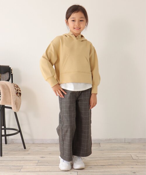 ikka(イッカ)の「【親子コーデ】ダンボールレイヤードパーカー(120~160cm)(パーカー・キッズ・モカ/イエロー・140/130/160/150/120)」の7枚目の写真
