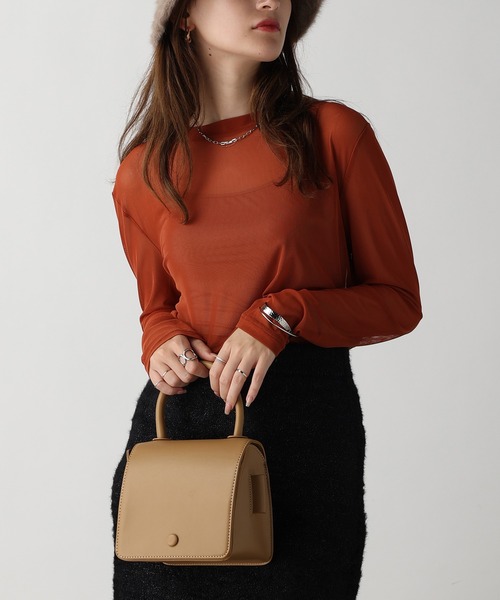 acro(アクロ)の「シアークルーネックトップス/AC3422(Tシャツ/カットソー・レディース・パープル/ブラック/ブルー/ピンク/アイボリー/グリーン/オレンジ/グレー・フリ-)」の8枚目の写真