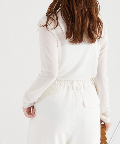 acro(アクロ)の「シアークルーネックトップス/AC3422(Tシャツ/カットソー・レディース・パープル/ブラック/ブルー/ピンク/アイボリー/グリーン/オレンジ/グレー・フリ-)」の14枚目の写真