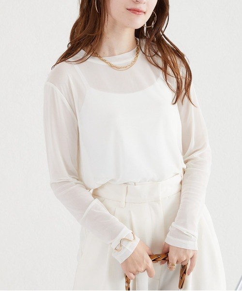 acro(アクロ)の「シアークルーネックトップス/AC3422(Tシャツ/カットソー・レディース・パープル/ブラック/ブルー/ピンク/アイボリー/グリーン/オレンジ/グレー・フリ-)」の10枚目の写真