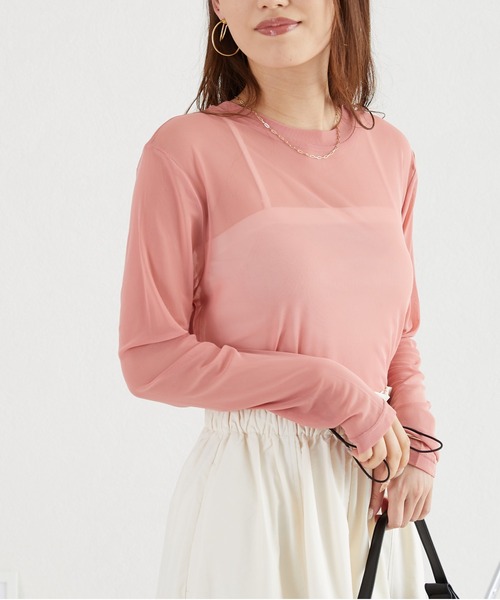 acro(アクロ)の「シアークルーネックトップス/AC3422(Tシャツ/カットソー・レディース・パープル/ブラック/ブルー/ピンク/アイボリー/グリーン/オレンジ/グレー・フリ-)」の15枚目の写真