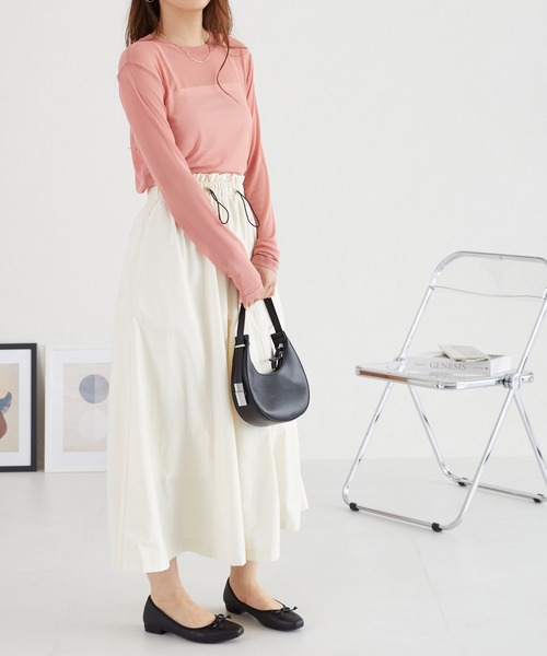 acro(アクロ)の「シアークルーネックトップス/AC3422(Tシャツ/カットソー・レディース・パープル/ブラック/ブルー/ピンク/アイボリー/グリーン/オレンジ/グレー・フリ-)」の19枚目の写真