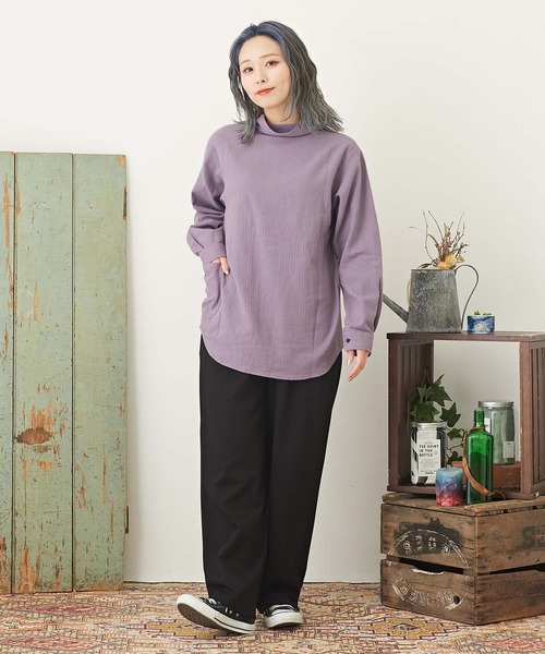 CUBE SUGAR(キューブシュガー)の「ヘリンボーン/チェック/ストライプ前後2WAYシャツ(シャツ/ブラウス・レディース・ストライプ/チェック/オレンジ/パープル・M)」の18枚目の写真