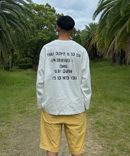 INTER FACTORY（インターファクトリー）の「AINA - メッセージロンT　made in INTER FACTORY（Tシャツ/カットソー・レディース・ホワイト/パープル/チャコールグレー・MEDIUM/LARGE）」の21枚目の写真