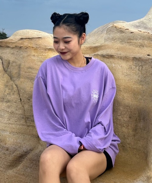 INTER FACTORY（インターファクトリー）の「AINA - メッセージロンT　made in INTER FACTORY（Tシャツ/カットソー・レディース・ホワイト/パープル/チャコールグレー・MEDIUM/LARGE）」の9枚目の写真