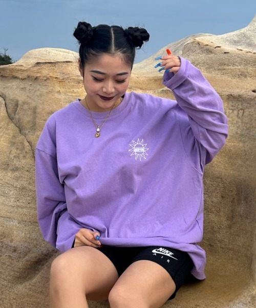 INTER FACTORY（インターファクトリー）の「AINA - メッセージロンT　made in INTER FACTORY（Tシャツ/カットソー・レディース・ホワイト/パープル/チャコールグレー・MEDIUM/LARGE）」の8枚目の写真