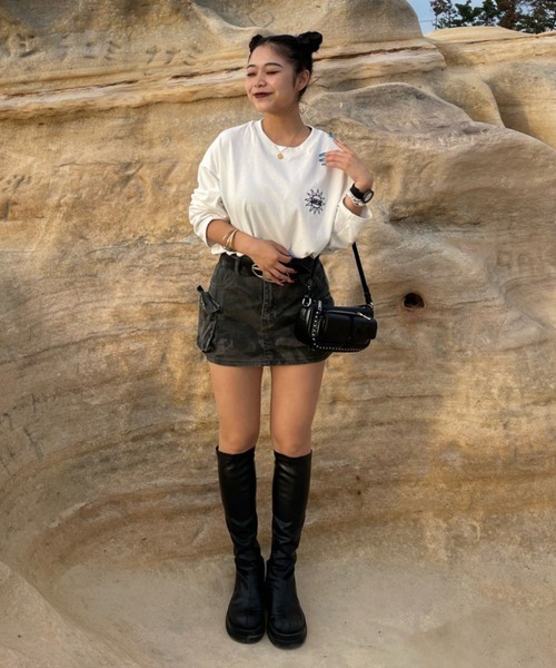 INTER FACTORY（インターファクトリー）の「AINA - メッセージロンT　made in INTER FACTORY（Tシャツ/カットソー・レディース・ホワイト/パープル/チャコールグレー・MEDIUM/LARGE）」の14枚目の写真