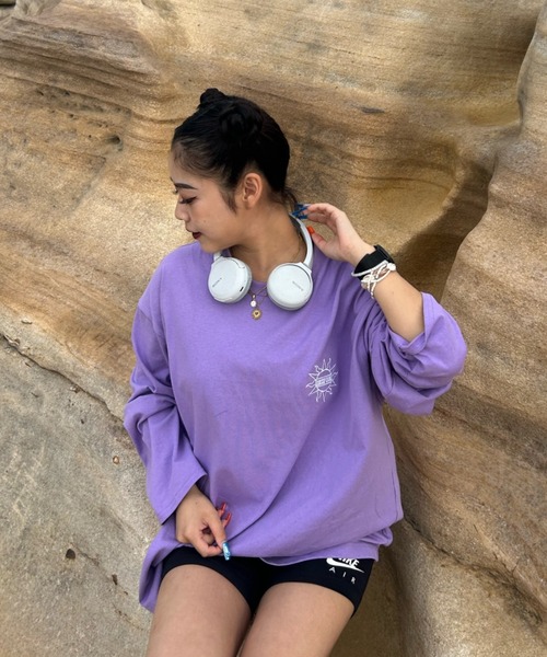 INTER FACTORY（インターファクトリー）の「AINA - メッセージロンT　made in INTER FACTORY（Tシャツ/カットソー・レディース・ホワイト/パープル/チャコールグレー・MEDIUM/LARGE）」の10枚目の写真