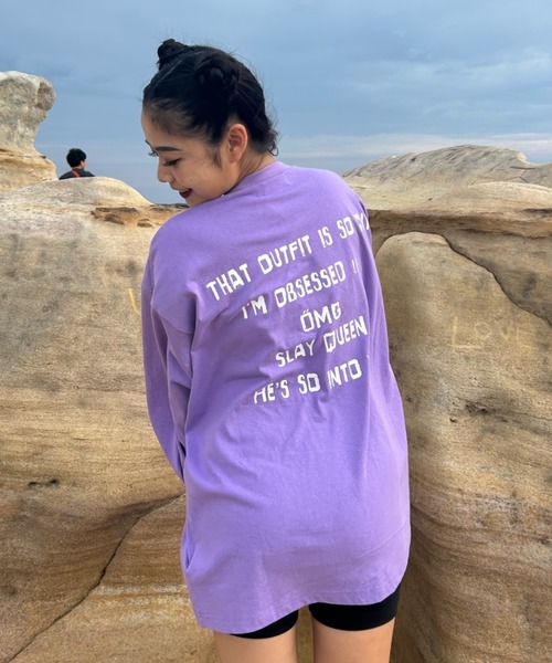 INTER FACTORY（インターファクトリー）の「AINA - メッセージロンT　made in INTER FACTORY（Tシャツ/カットソー・レディース・ホワイト/パープル/チャコールグレー・MEDIUM/LARGE）」の13枚目の写真