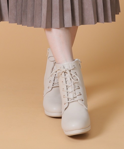 Honeys（ハニーズ）の「レースアップヒールブーツ（ブーツ）」 - WEAR