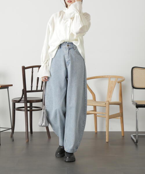 FREE'S MART（フリーズマート）の「◆前後２ｗａｙスタンドフリルブラウス（シャツ/ブラウス・レディース・ブルー系その他/ホワイト/イエロー系その他・FREE）」の7枚目の写真