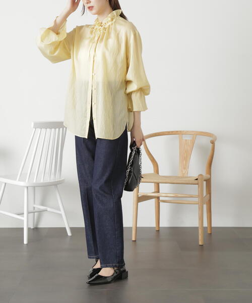 FREE'S MART（フリーズマート）の「◆前後２ｗａｙスタンドフリルブラウス（シャツ/ブラウス・レディース・ブルー系その他/ホワイト/イエロー系その他・FREE）」の13枚目の写真