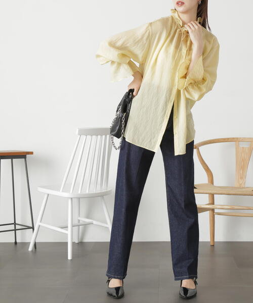 FREE'S MART（フリーズマート）の「◆前後２ｗａｙスタンドフリルブラウス（シャツ/ブラウス・レディース・ブルー系その他/ホワイト/イエロー系その他・FREE）」の15枚目の写真