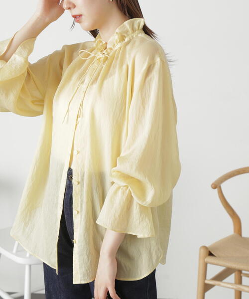 FREE'S MART（フリーズマート）の「◆前後２ｗａｙスタンドフリルブラウス（シャツ/ブラウス・レディース・ブルー系その他/ホワイト/イエロー系その他・FREE）」の17枚目の写真