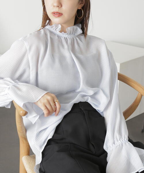 FREE'S MART（フリーズマート）の「◆前後２ｗａｙスタンドフリルブラウス（シャツ/ブラウス・レディース・ブルー系その他/ホワイト/イエロー系その他・FREE）」の21枚目の写真