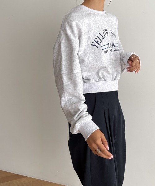 CANAL JEAN（キャナルジーン）の「El mar　YELLOW STONE刺繍裏毛トレーナー（スウェット・レディース・ブラック/ライトグレー・ONE SIZE）」の3枚目の写真