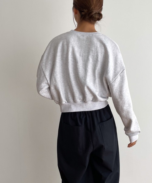 CANAL JEAN（キャナルジーン）の「El mar　YELLOW STONE刺繍裏毛トレーナー（スウェット・レディース・ブラック/ライトグレー・ONE SIZE）」の4枚目の写真