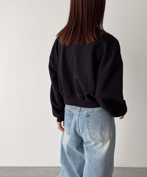 CANAL JEAN（キャナルジーン）の「El mar　YELLOW STONE刺繍裏毛トレーナー（スウェット・レディース・ブラック/ライトグレー・ONE SIZE）」の7枚目の写真