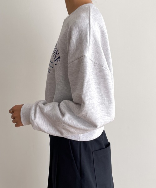 CANAL JEAN（キャナルジーン）の「El mar　YELLOW STONE刺繍裏毛トレーナー（スウェット・レディース・ブラック/ライトグレー・ONE SIZE）」の10枚目の写真