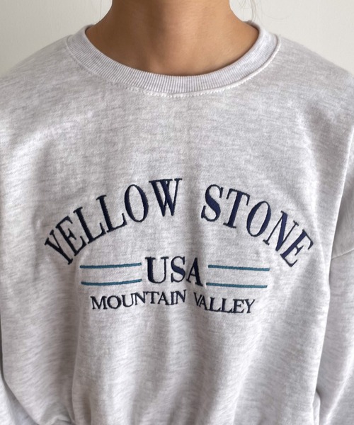 CANAL JEAN（キャナルジーン）の「El mar　YELLOW STONE刺繍裏毛トレーナー（スウェット・レディース・ブラック/ライトグレー・ONE SIZE）」の12枚目の写真