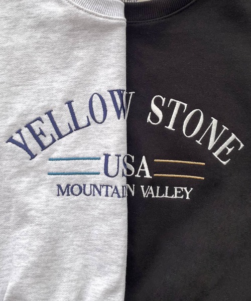 CANAL JEAN（キャナルジーン）の「El mar　YELLOW STONE刺繍裏毛トレーナー（スウェット・レディース・ブラック/ライトグレー・ONE SIZE）」の14枚目の写真