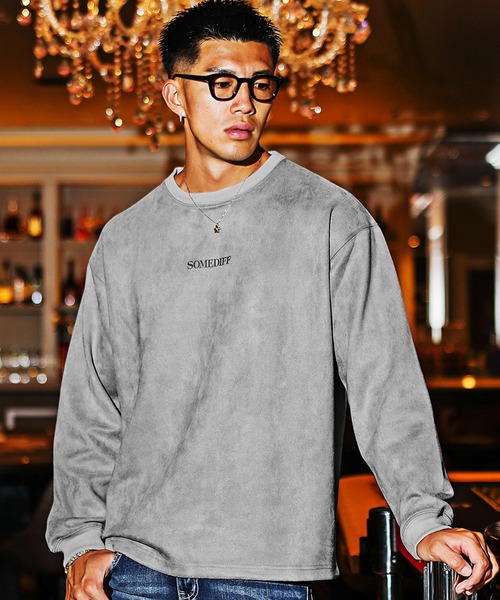 ルーズシルエットスウェードロンT メンズ 長袖Tシャツ