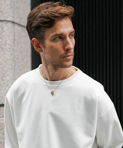 SOMEDIFF（サムディフ）の「【SOMEDIFF】ルーズシルエットスウェードロンT メンズ 長袖Tシャツ スウェードトレーナー オーバーサイズ 春服 冬服（Tシャツ/カットソー・メンズ・ベージュ/ホワイト/グレー/ネイビー・M/XL/L）」の5枚目の写真